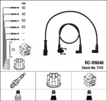 Проволока зажигания, набор NGK RCRN646