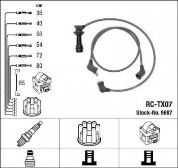 Проволока зажигания, набор NGK RCTX07