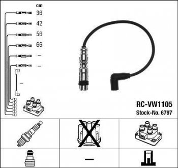 Проволока зажигания, набор NGK RCVW1105