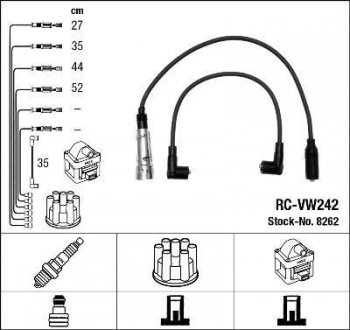 Высоковольтные провода (набор) NGK RCVW242