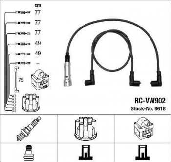 Дроти запалення, набір NGK RCVW902