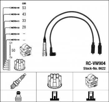 Проволока зажигания, набор NGK RCVW904