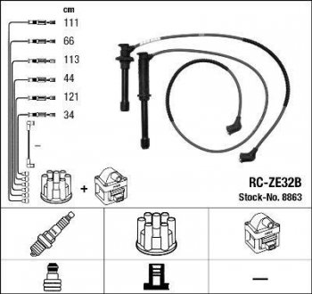 Проволока зажигания, набор NGK RCZE32B