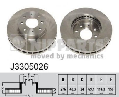 Диск тормозной передний NIPPARTS J3305026