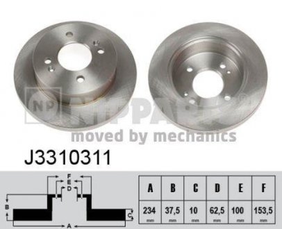 Тормозной диск NIPPARTS J3310311