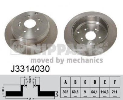 Диск тормозной NIPPARTS J3314030 (фото 1)