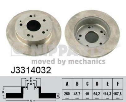 Тормозной диск NIPPARTS J3314032