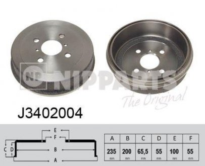 Тормозной барабан NIPPARTS J3402004