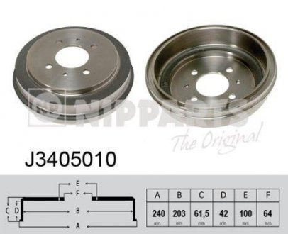 Тормозной барабан NIPPARTS J3405010