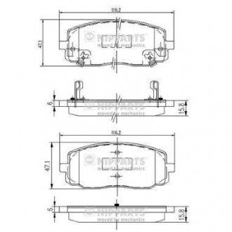 Тормозные колодки, дисковый тормоз (набор) NIPPARTS J3600323