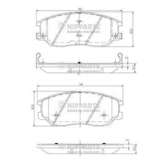 Гальмівні колодки, дискове гальмо (набір) NIPPARTS J3600327