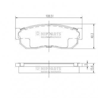 Комплект гальмівних накладок NIPPARTS J3601001