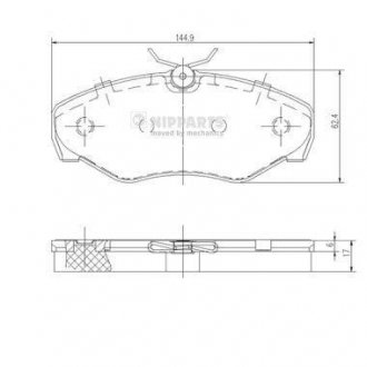 Тормозные колодки, дисковый тормоз (набор) NIPPARTS J3601080