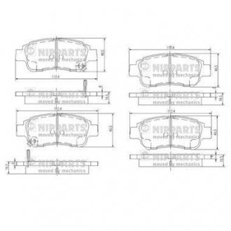 Гальмівні колодки, дискове гальмо (набір) NIPPARTS J3602086