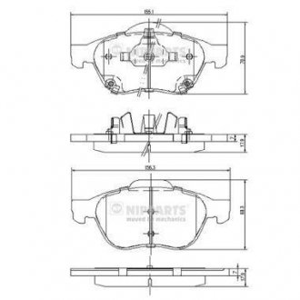 Тормозные колодки, дисковый тормоз (набор) NIPPARTS J3602115