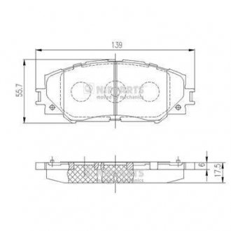 Гальмівні колодки, дискове гальмо (набір) NIPPARTS J3602120