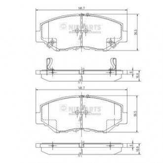 Гальмівні колодки, дискове гальмо (набір) NIPPARTS J3604061 (фото 1)