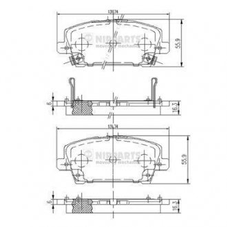 Тормозные колодки, дисковый тормоз (набор) NIPPARTS J3604065