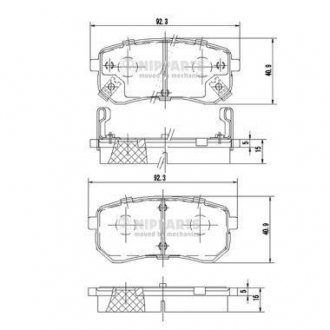 Тормозные колодки, дисковый тормоз (набор) NIPPARTS J3610307