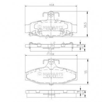 Гальмівні колодки, дискове гальмо (набір) NIPPARTS J3610400