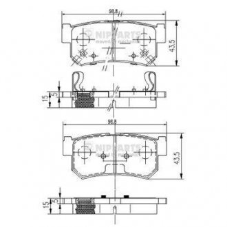 Тормозные колодки, дисковый тормоз (набор) NIPPARTS J3610401