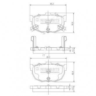 Тормозные колодки, дисковый тормоз (набор) NIPPARTS J3610505