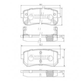 Тормозные колодки, дисковый тормоз (набор) NIPPARTS J3610512