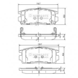 Тормозные колодки, дисковый тормоз (набор) NIPPARTS J3610905