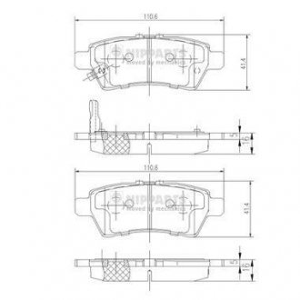 Тормозные колодки, дисковый тормоз (набор) NIPPARTS J3611050