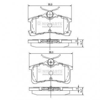 Тормозные колодки, дисковый тормоз (набор) NIPPARTS J3612026