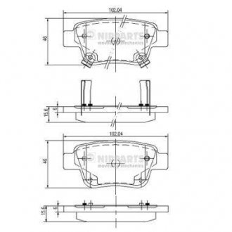 Тормозные колодки, дисковый тормоз (набор) NIPPARTS J3612030