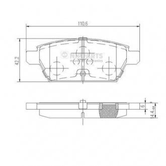 Тормозные колодки, дисковый тормоз (набор) NIPPARTS J3613019 (фото 1)