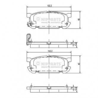 Тормозные колодки, дисковый тормоз (набор) NIPPARTS J3613020