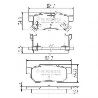 Тормозные колодки, дисковый тормоз (набор) NIPPARTS J3614004