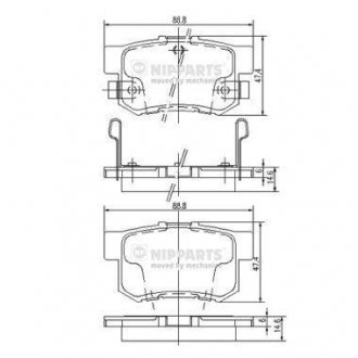 Тормозные колодки, дисковый тормоз (набор) NIPPARTS J3614008