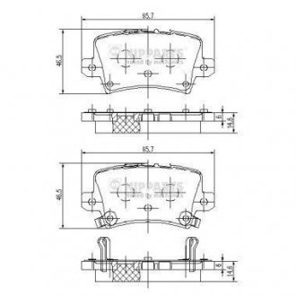 Тормозные колодки, дисковый тормоз (набор) NIPPARTS J3614018