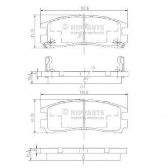 Тормозные колодки, дисковый тормоз (набор) NIPPARTS J3615003