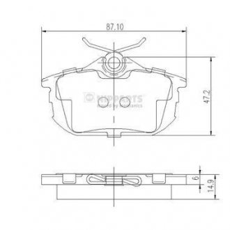 Тормозные колодки, дисковый тормоз (набор) NIPPARTS J3615012 (фото 1)