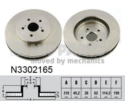 Тормозной диск NIPPARTS N3302165 (фото 1)