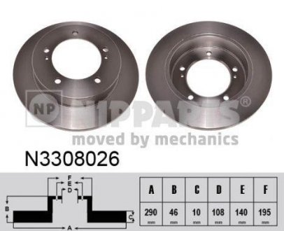 Тормозные диски NIPPARTS N3308026 (фото 1)