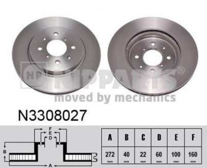 Тормозной диск NIPPARTS N3308027