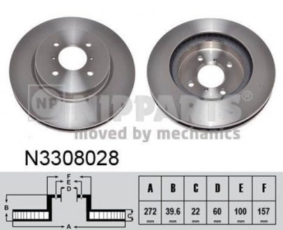 Тормозной диск NIPPARTS N3308028 (фото 1)