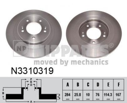 Диск тормозной задний NIPPARTS N3310319