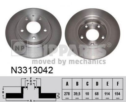 Тормозной диск NIPPARTS N3313042 (фото 1)