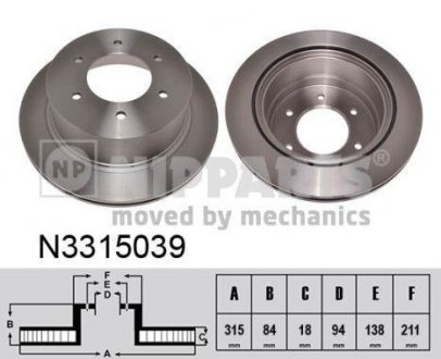 Тормозной диск NIPPARTS N3315039