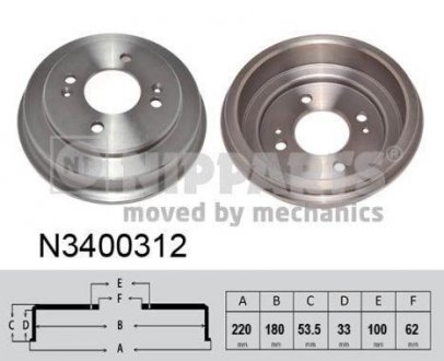 Тормозной барабан NIPPARTS N3400312