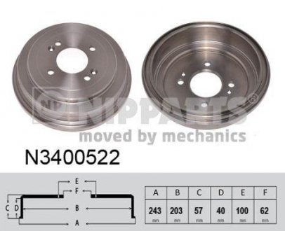 Гальмівний барабан NIPPARTS N3400522