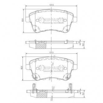 Тормозные колодки, дисковый тормоз (набор) NIPPARTS N3600331 (фото 1)