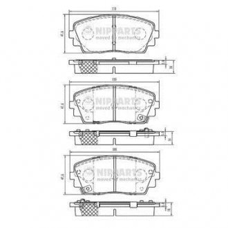 Тормозные колодки, дисковый тормоз (набор) NIPPARTS N3600332 (фото 1)