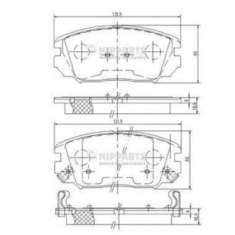 Тормозные колодки, дисковый тормоз (набор) NIPPARTS N3600543